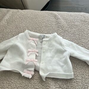 Janie and Jack white button down sweater 100% cotton 3-6